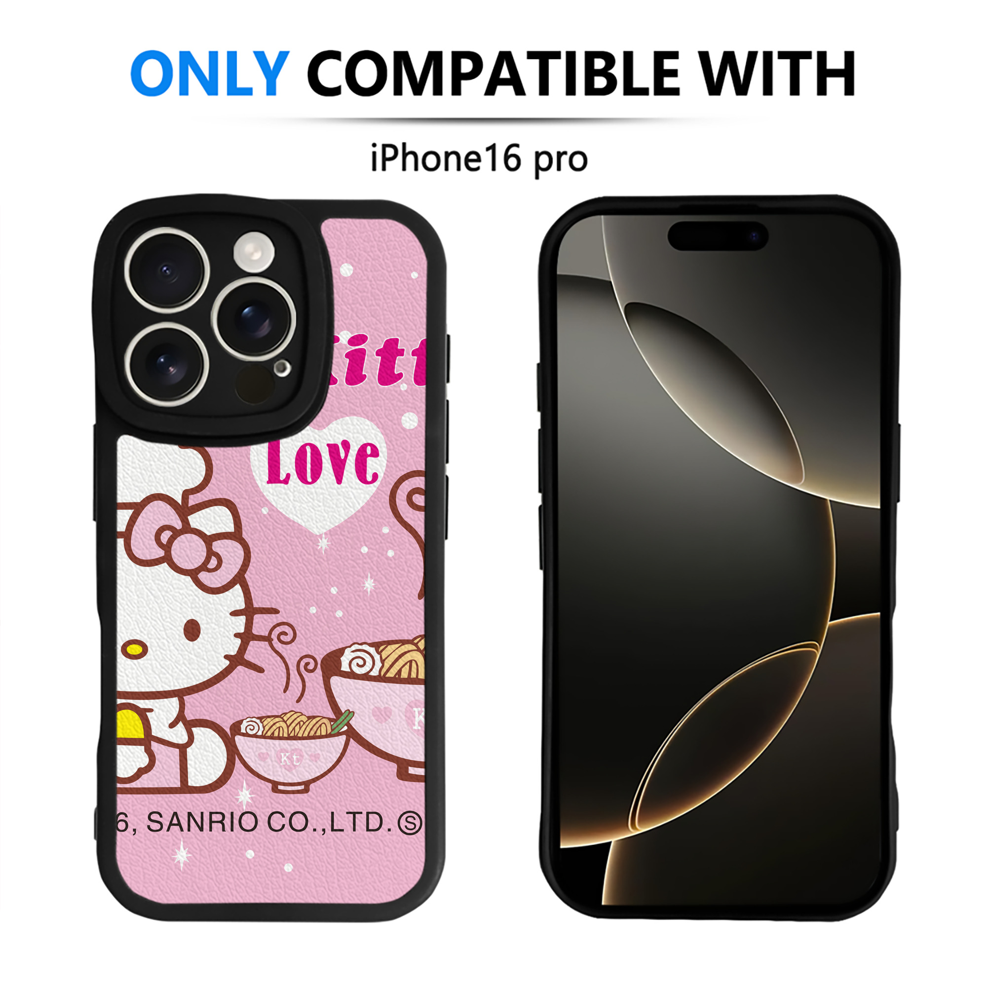 （画像用） Hello Kitty ハローキティ 【iPhone 16シリーズ対応】シリコンスマホケース（レザー調） 材質：シリコン